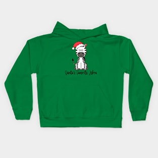 Santa's Favorite Zebra Wearing A Santa Hat Kids Hoodie